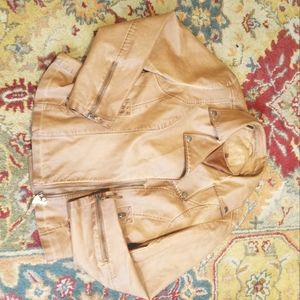 Max Studio - Washed Faux Leather Jacket.  Never worn, size large.